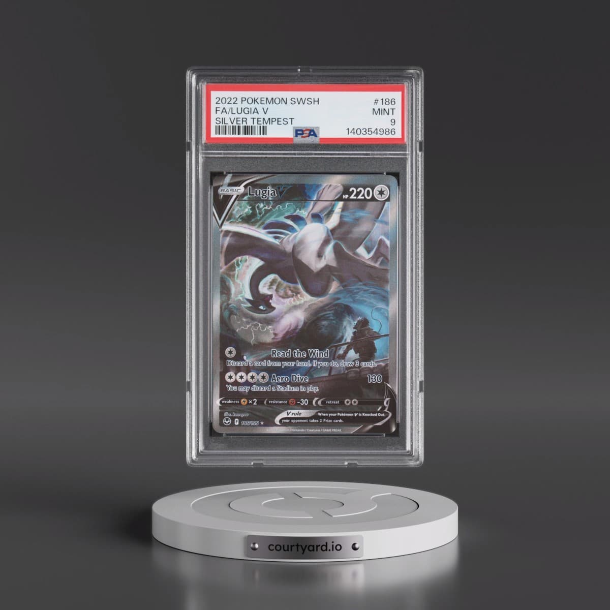 2022 Pokémon Sword & Shield Silver Tempest #186 Lugia V - Holo Full Art (PSA 9 MINT)