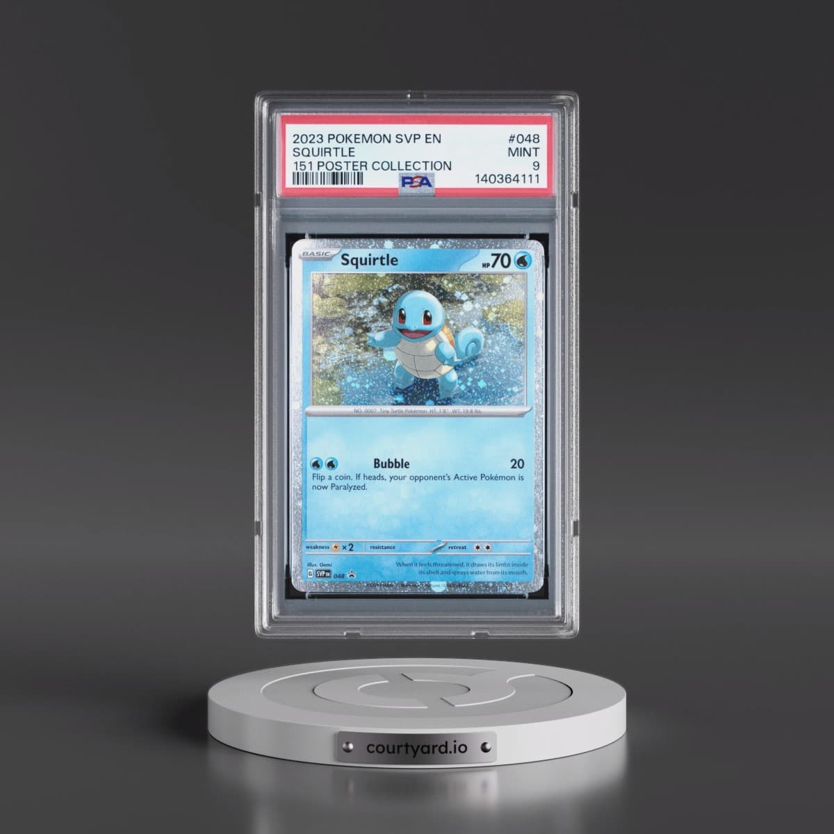 2023 Pokémon Svp EN-SV Black Star Promo #048 Squirtle - 151 Poster Collection (PSA 9 MINT)