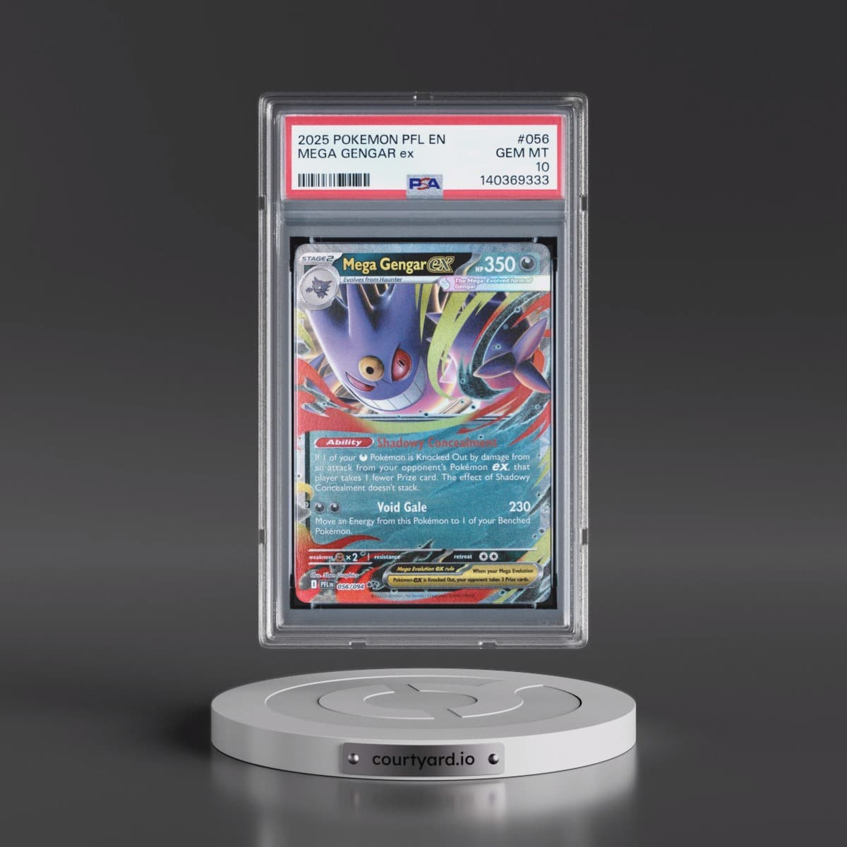 2025 Pokémon Pfl EN-Phantasmal Flames #056 Mega Gengar EX - Holo (PSA 10 GEM MINT)
