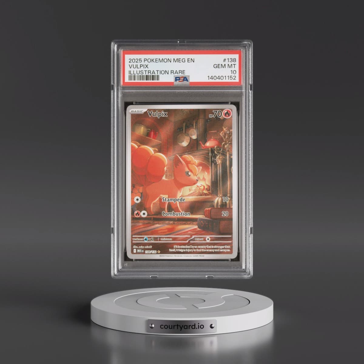 2025 Pokémon Meg EN-Mega Evolution #138 Vulpix - Illustration Rare (PSA 10 GEM MINT)