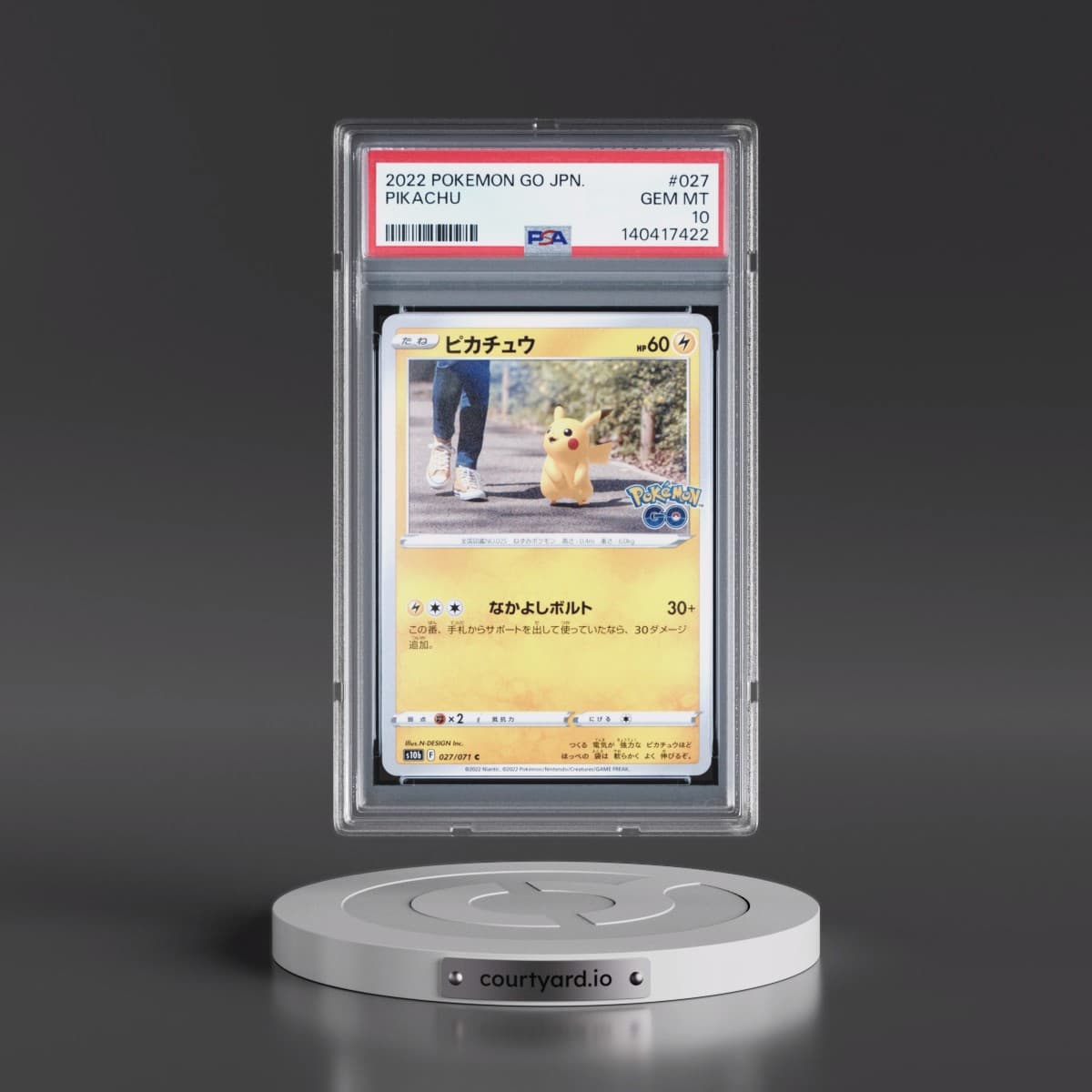 2022 Pokémon Go #027 Pikachu (PSA 10 GEM MINT)