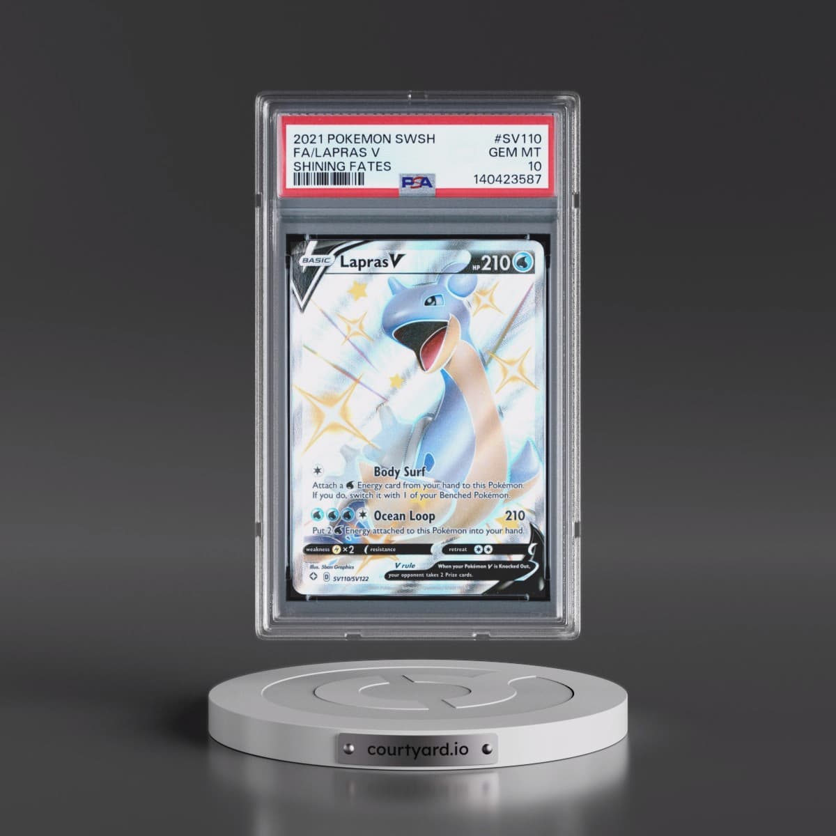 2021 Pokémon Sword & Shield Shining Fates #SV110 Lapras V - Holo Full Art (PSA 10 GEM MINT)