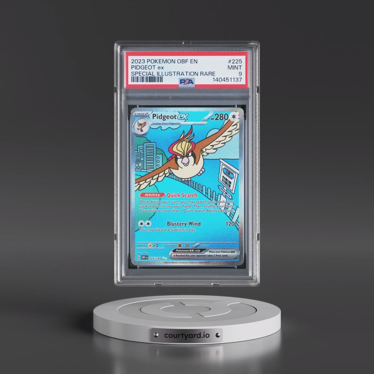 2023 Pokémon Obf EN-Obsidian Flames #225 Pidgeot EX - Holo Special Illustration Rare (PSA 9 MINT)