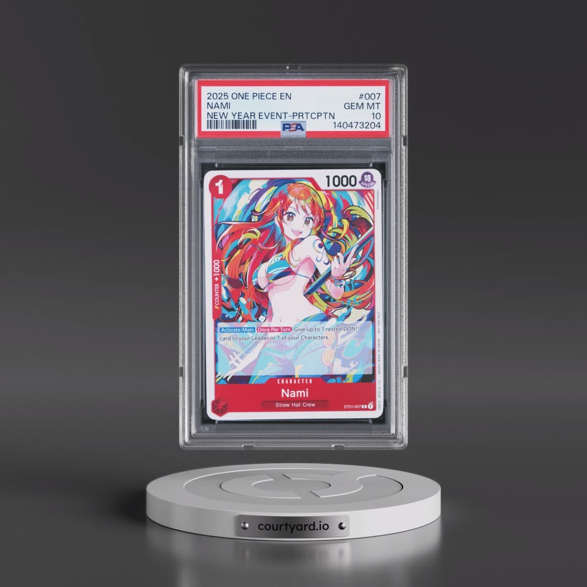 2025 One Piece Promos #007 Nami - New Year Event-Participation (PSA 10 GEM MINT)
