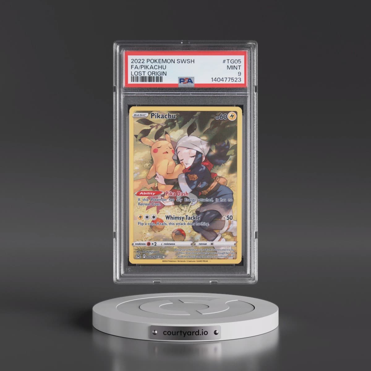 2022 Pokémon Sword & Shield Lost Origin #TG05 Pikachu - Full Art (PSA 9 MINT)