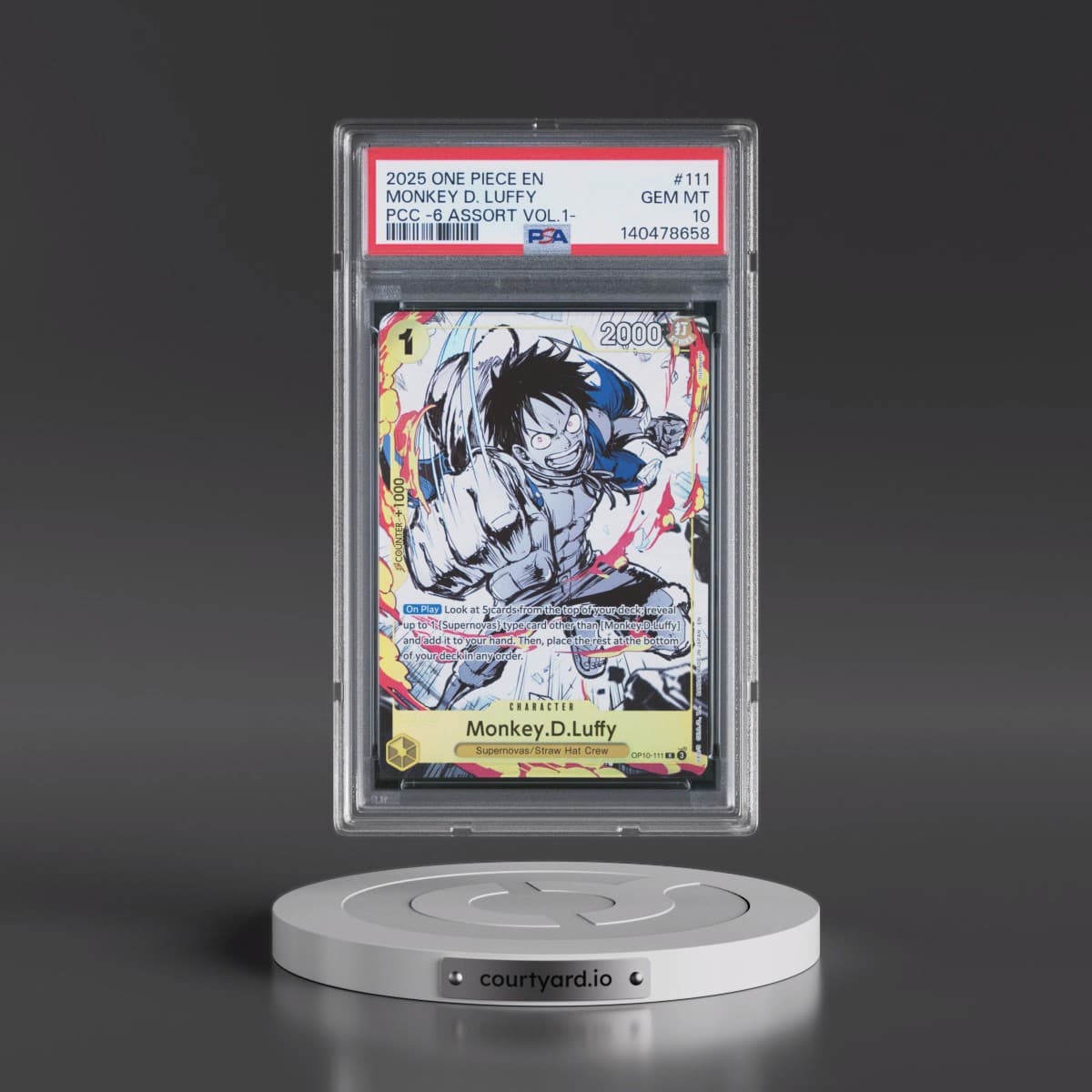 2025 One Piece Premium Card Collection -6 Assort Vol.1 #111 Monkey D. Luffy (PSA 10 GEM MINT)