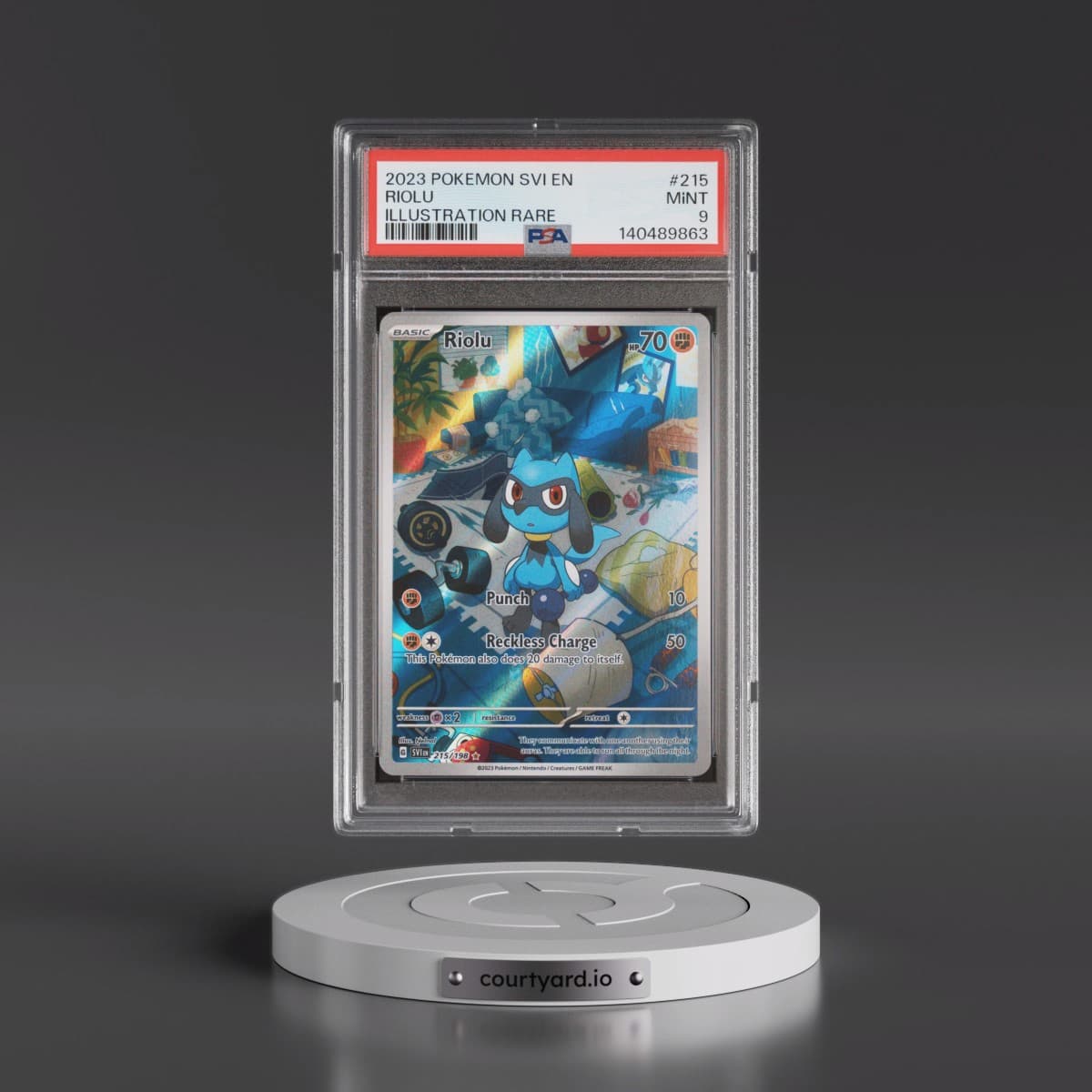 2023 Pokémon Svi EN-Scarlet & Violet #215 Riolu - Illustration Rare (PSA 9 MINT)