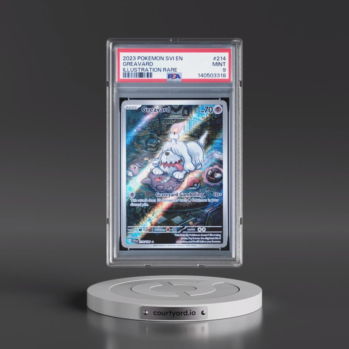 2023 Pokémon Svi EN-Scarlet & Violet #214 Greavard - Illustration Rare (PSA 9 MINT)