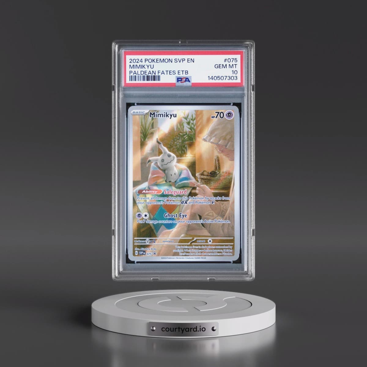 2024 Pokémon Svp EN-SV Black Star Promo #075 Mimikyu - Paldean Fates Elite Trainer Box (PSA 10 GEM MINT)