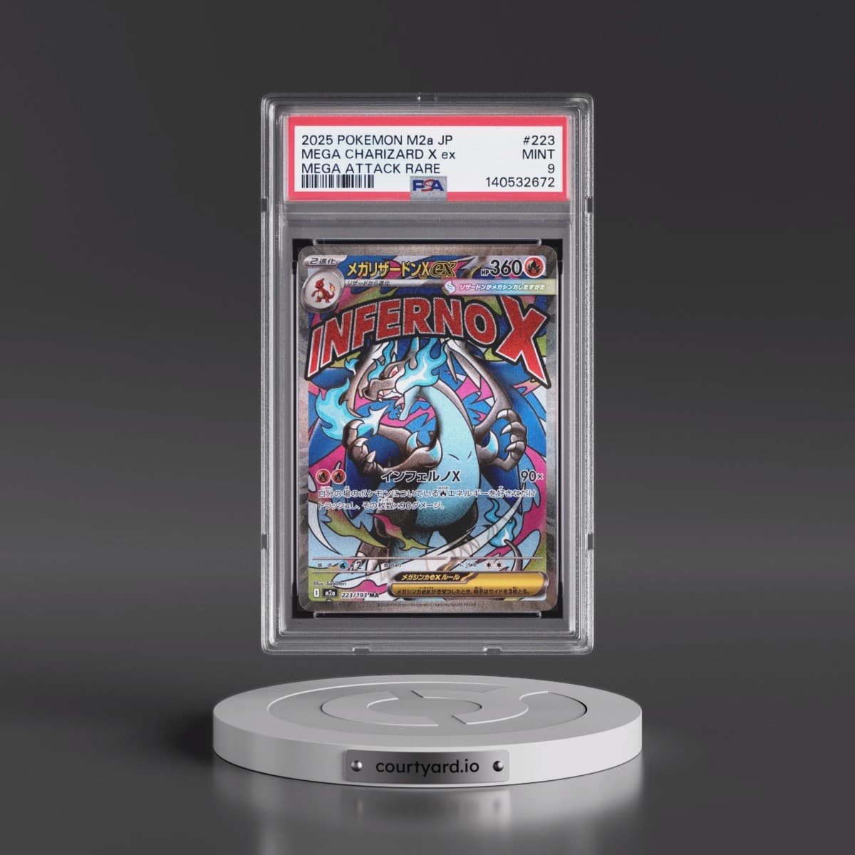 2025 Pokémon M2a-Mega Dream EX #223 Mega Charizard X EX - Holo Mega Attack Rare (PSA 9 MINT)