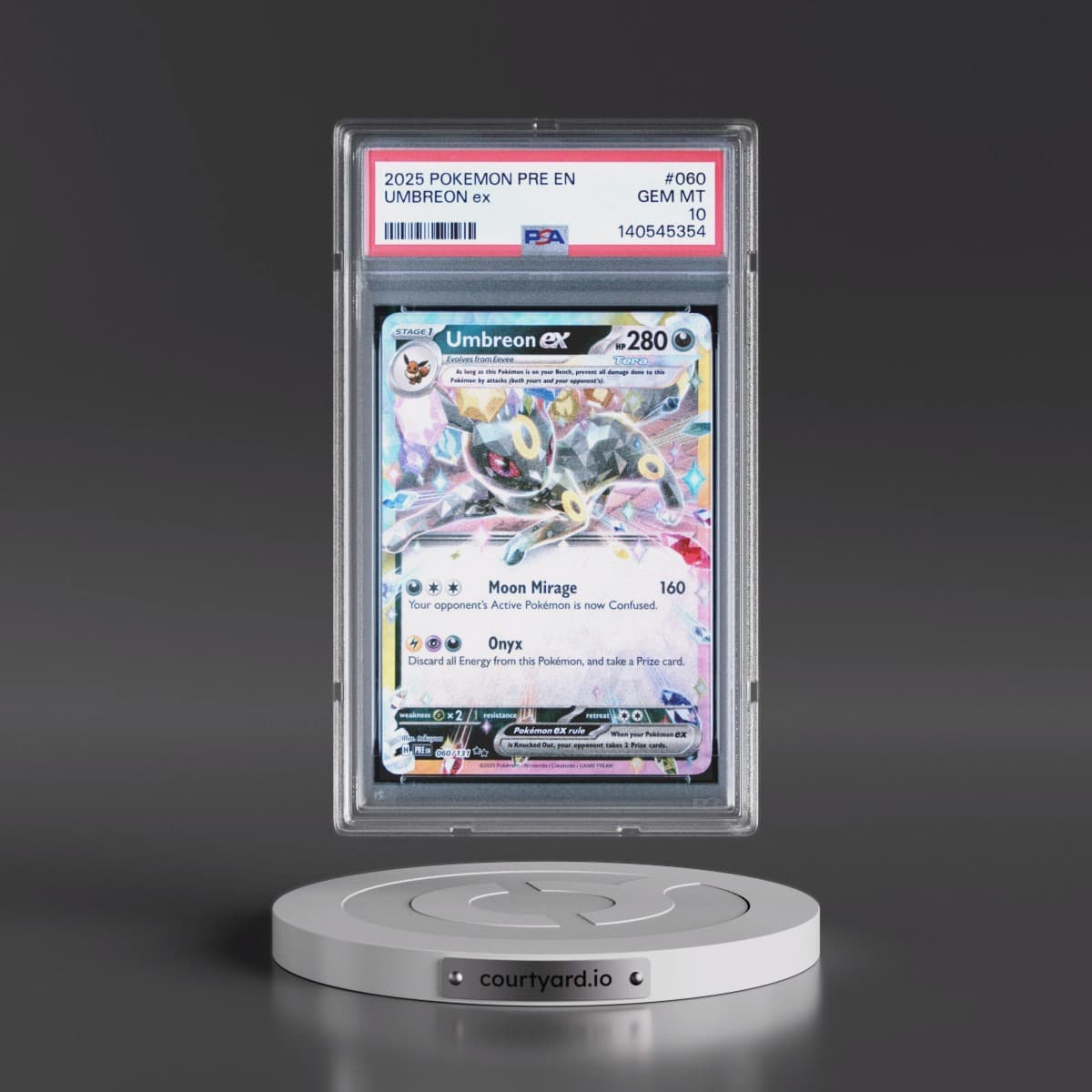 2025 Pokémon Pre EN-Prismatic Evolutions #060 Umbreon EX - Holo (PSA 10 GEM MINT)