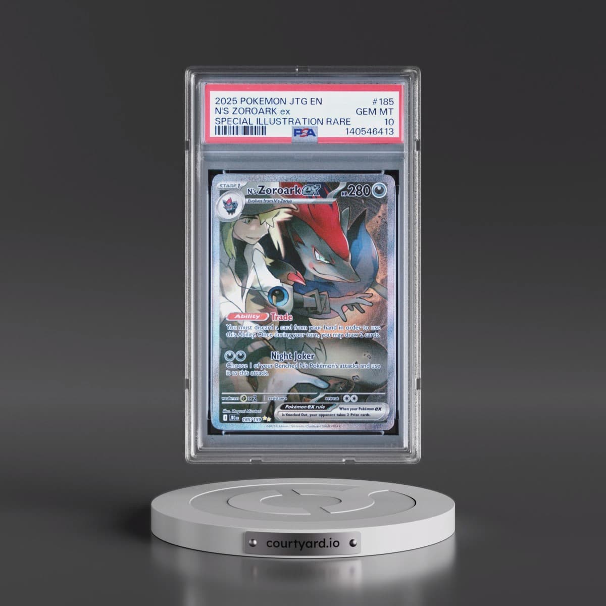 2025 Pokémon Jtg EN-Journey Together #185 N's Zoroark EX - Holo Special Illustration Rare (PSA 10 GEM MINT)