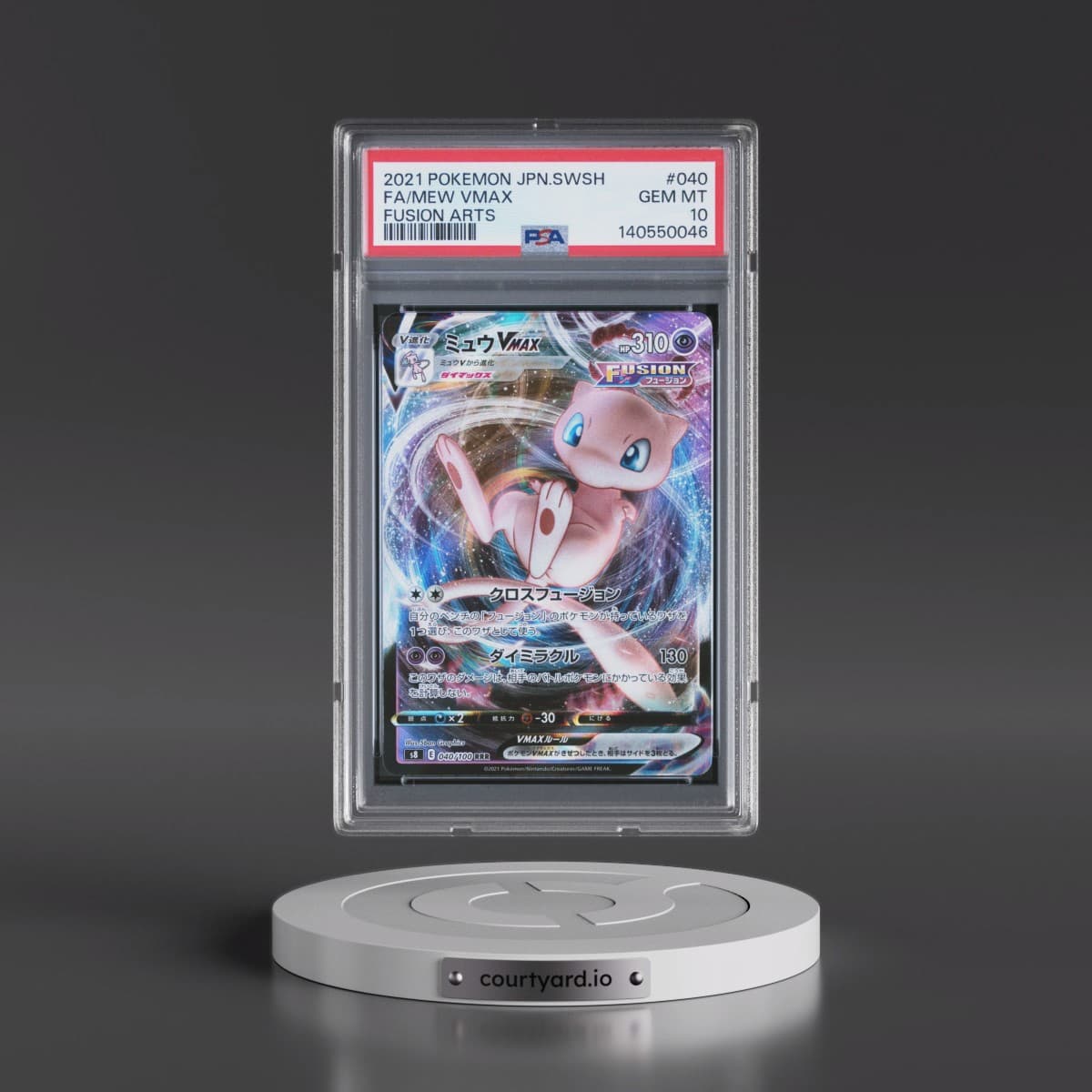 2021 Pokémon Sword & Shield Fusion Arts #040 Mew Vmax - Full Art (PSA 10 GEM MINT)