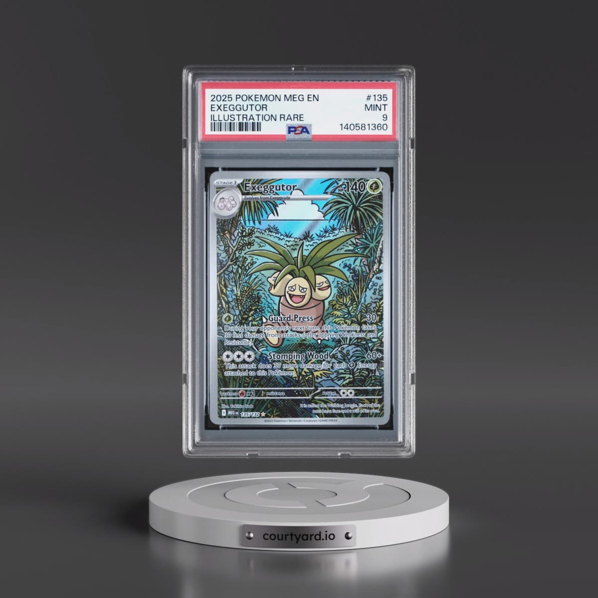 2025 Pokémon Meg EN-Mega Evolution #135 Exeggutor - Illustration Rare (PSA 9 MINT)