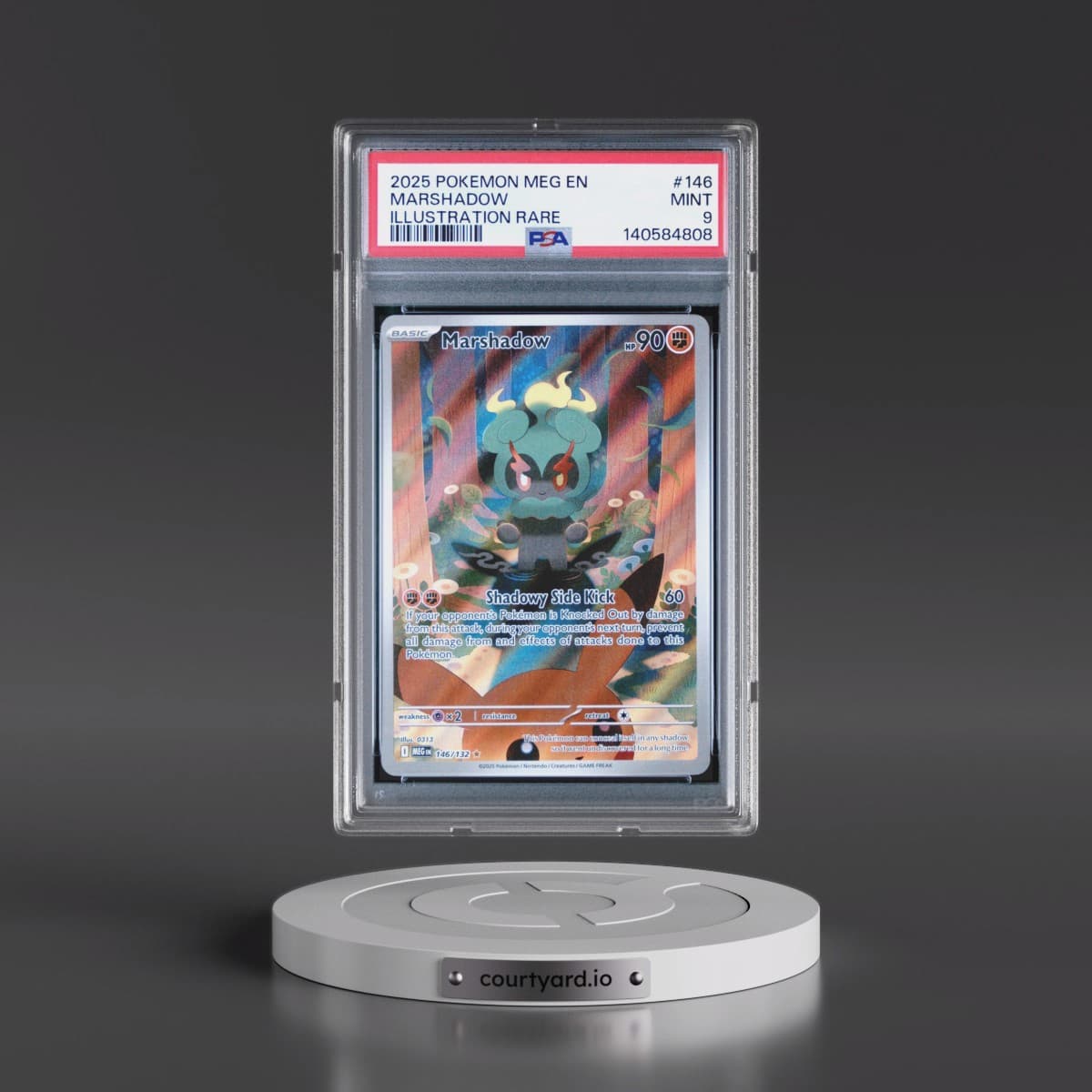 2025 Pokémon Meg EN-Mega Evolution #146 Marshadow - Illustration Rare (PSA 9 MINT)