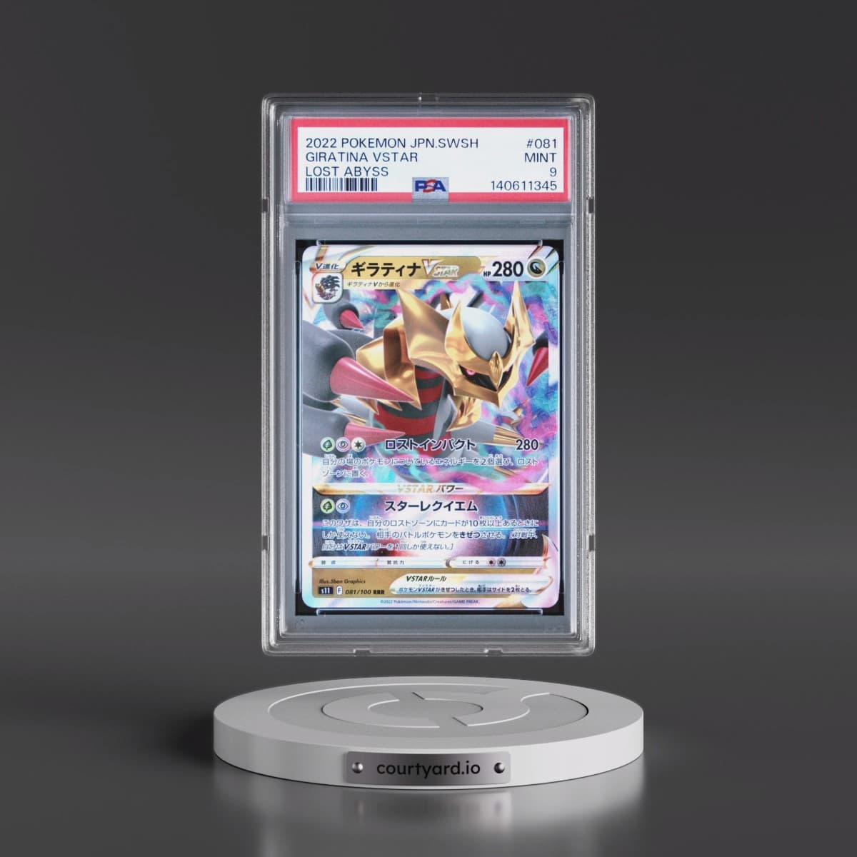 2022 Pokémon Sword & Shield Lost Abyss #081 Giratina Vstar (PSA 9 MINT)