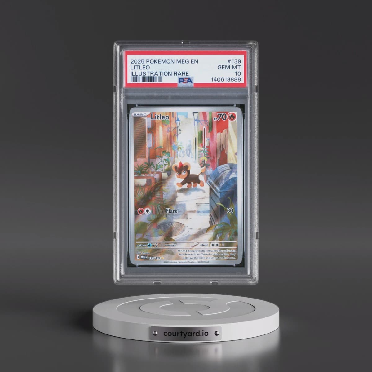 2025 Pokémon Meg EN-Mega Evolution #139 Litleo - Illustration Rare (PSA 10 GEM MINT)