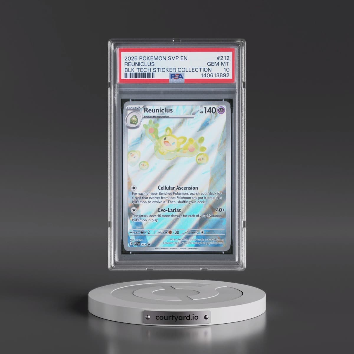 2025 Pokémon Svp EN-SV Black Star Promo #212 Reuniclus - Black Bolt Tech Sticker Collection (PSA 10 GEM MINT)