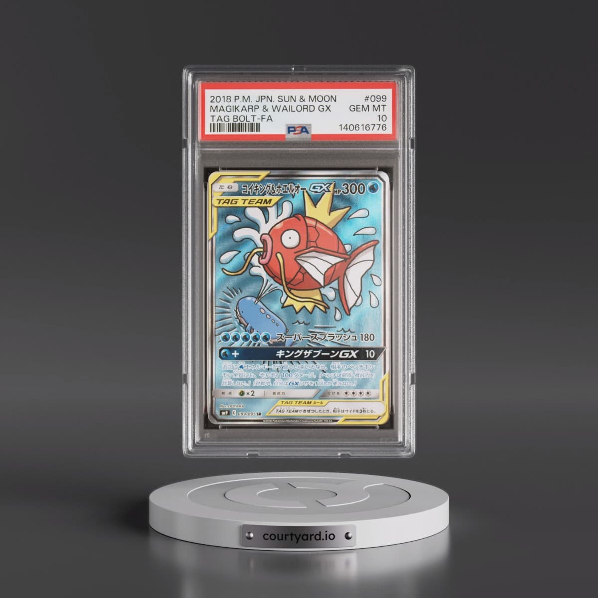 2018 Pokémon Sun & Moon Tag Bolt #099 Magikarp & Wailord GX - Holo Full Art (PSA 10 GEM MINT)