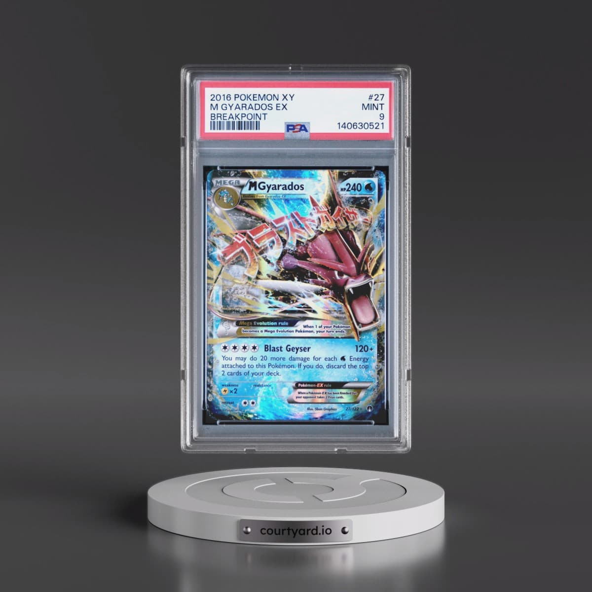 2016 Pokémon XY Breakpoint #27 M Gyarados EX - Holo (PSA 9 MINT)