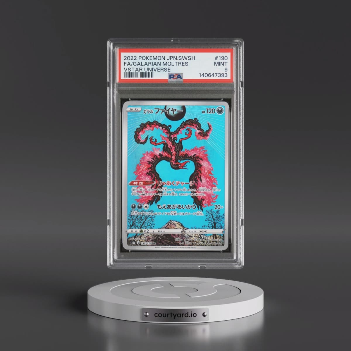 2022 Pokémon Sword & Shield Vstar Universe #190 Galarian Moltres - Full Art (PSA 9 MINT)