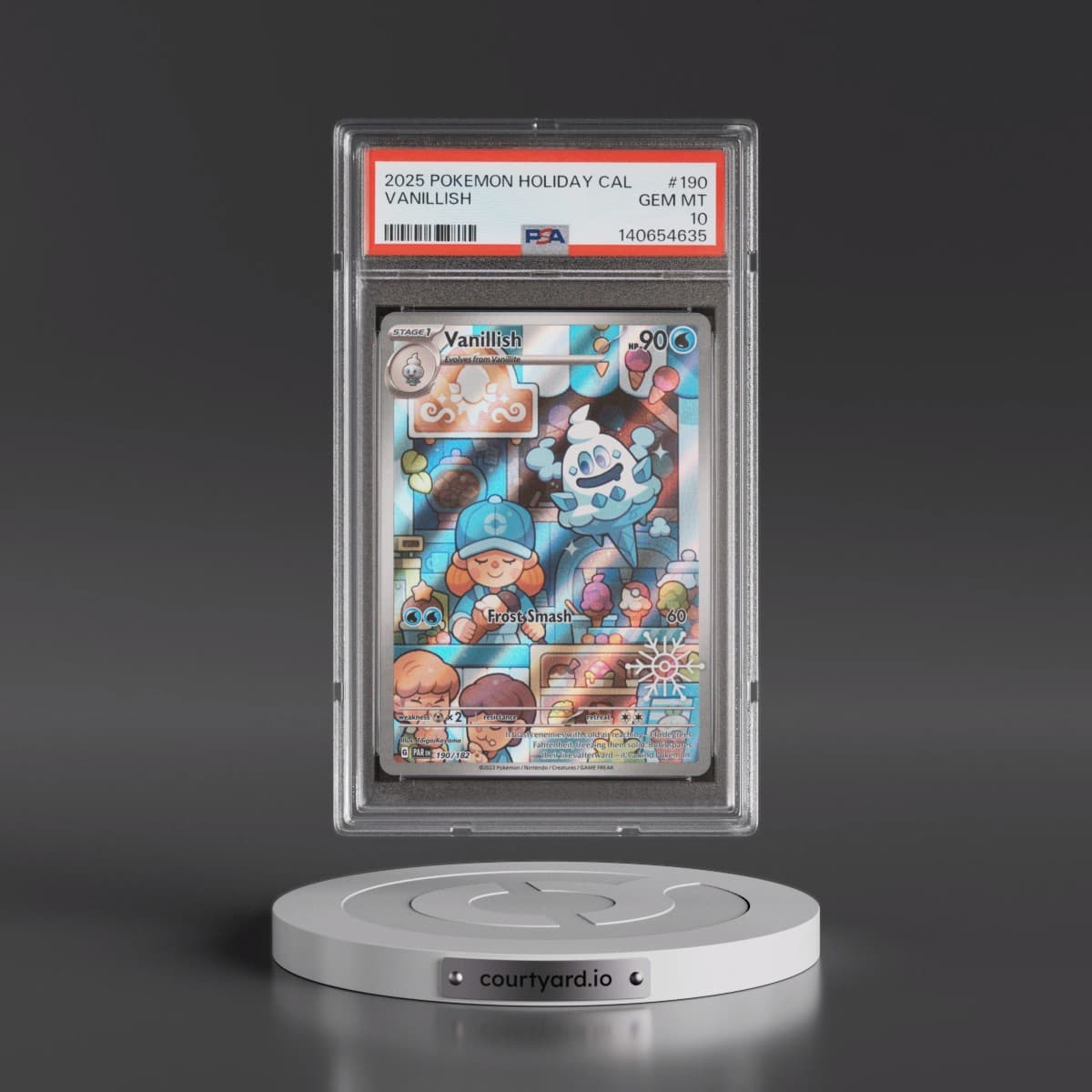 2025 Pokémon Holiday Calendar #190 Vanillish (PSA 10 GEM MINT)