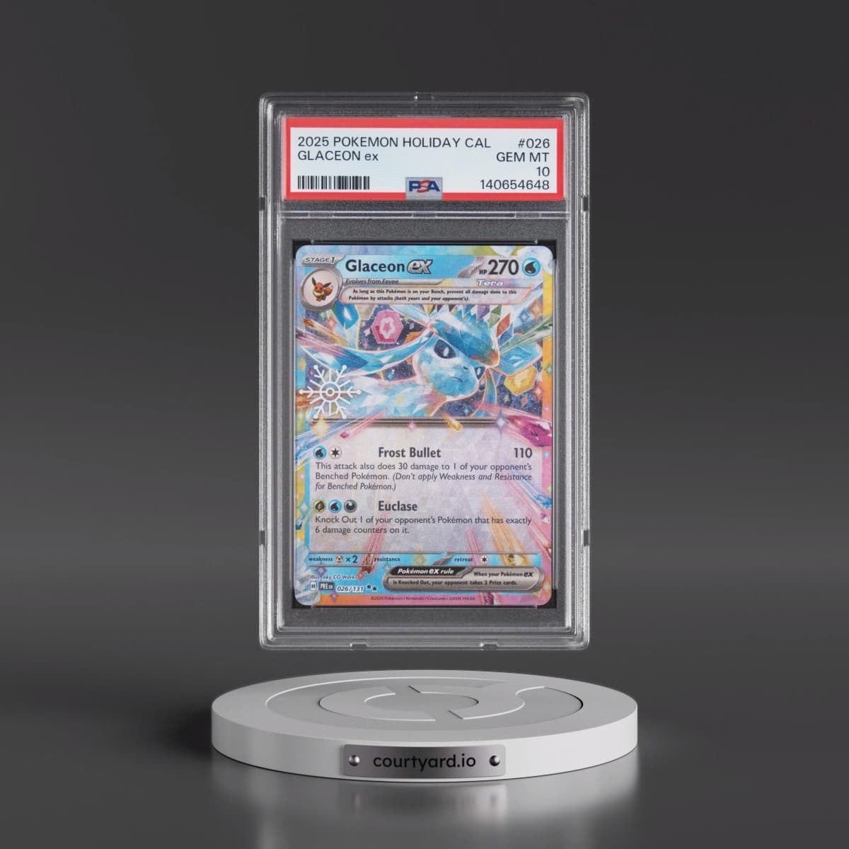 2025 Pokémon Holiday Calendar #026 Glaceon EX - Holo (PSA 10 GEM MINT)