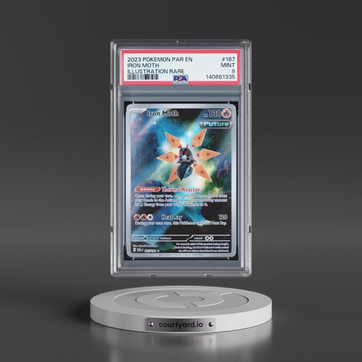 2023 Pokémon Par EN-Paradox Rift #187 Iron Moth - Illustration Rare (PSA 9 MINT)