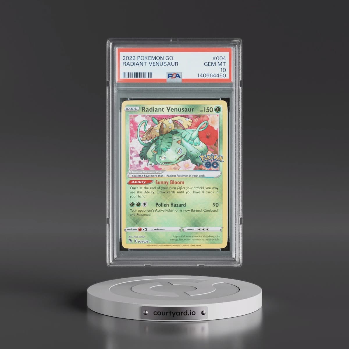 2022 Pokémon Go #004 Radiant Venusaur - Holo (PSA 10 GEM MINT)