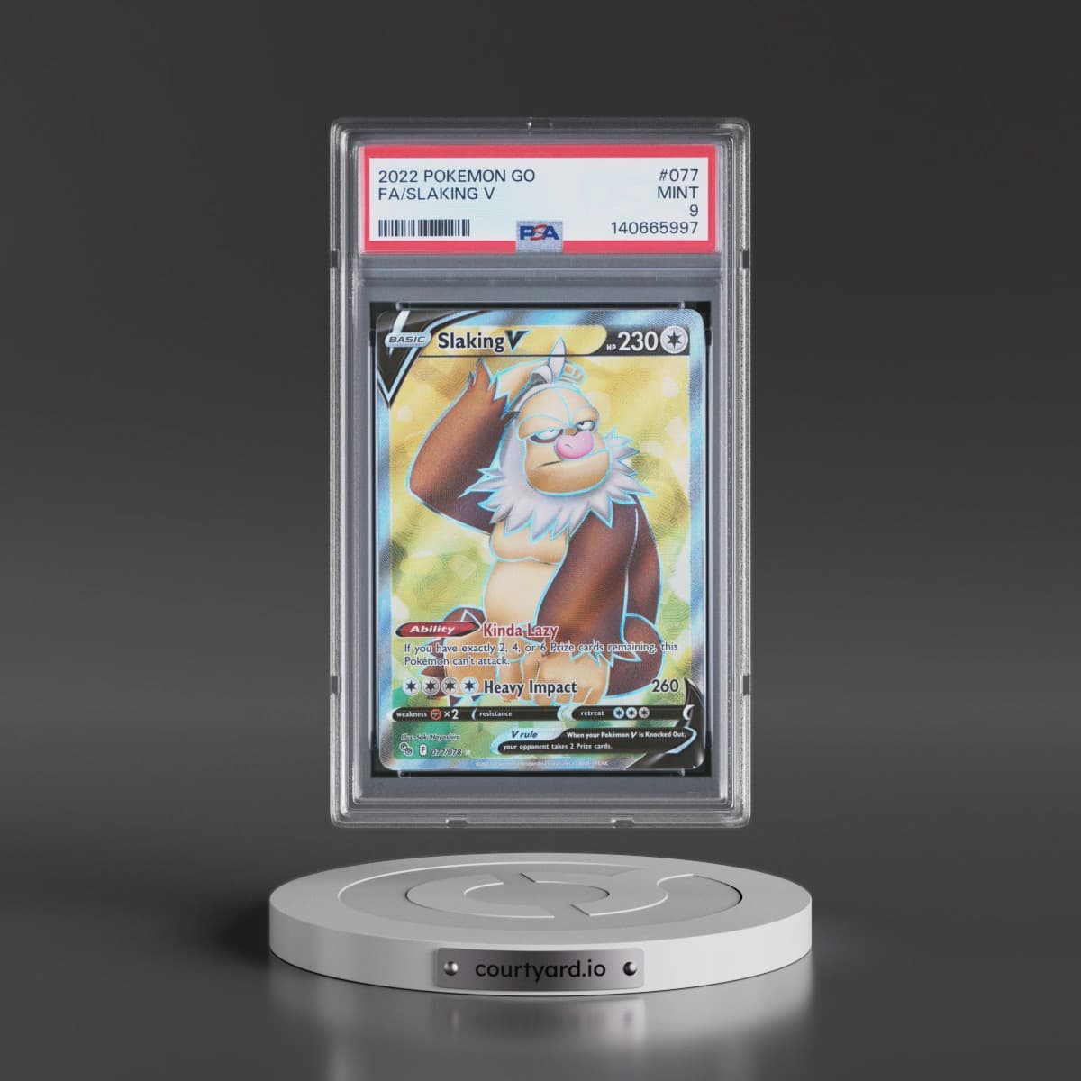 2022 Pokémon Go #077 Slaking V - Holo Full Art (PSA 9 MINT)