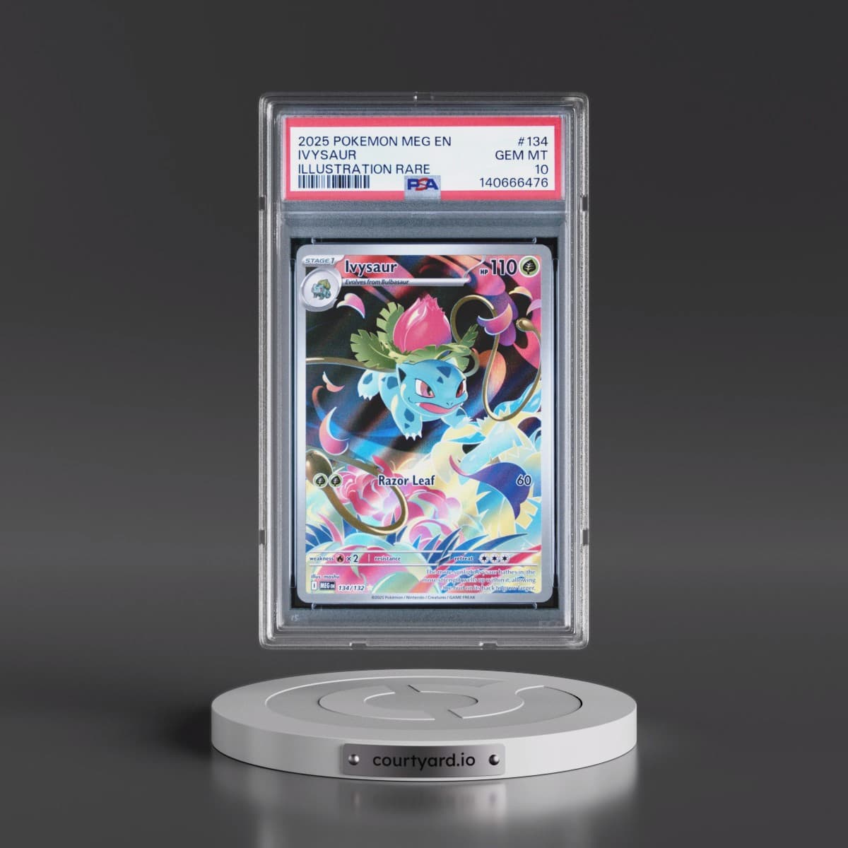2025 Pokémon Meg EN-Mega Evolution #134 Ivysaur - Illustration Rare (PSA 10 GEM MINT)