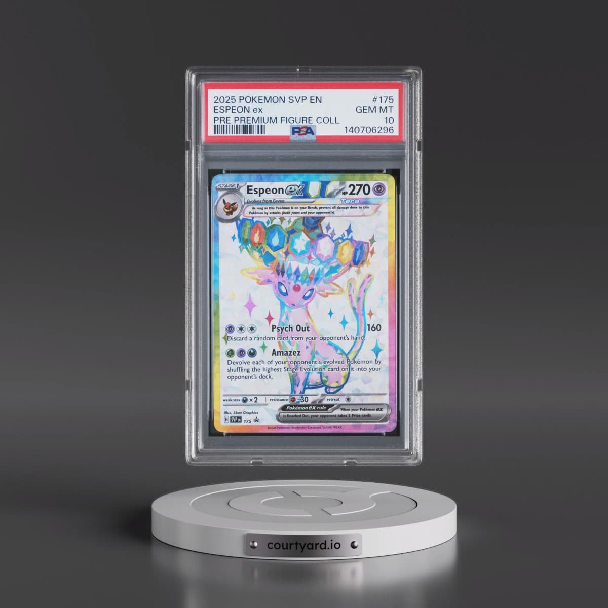 2025 Pokémon Svp EN-SV Black Star Promo #175 Espeon EX - Holo Prismatic Evolutions Premium Figure Collection (PSA 10 GEM MINT)