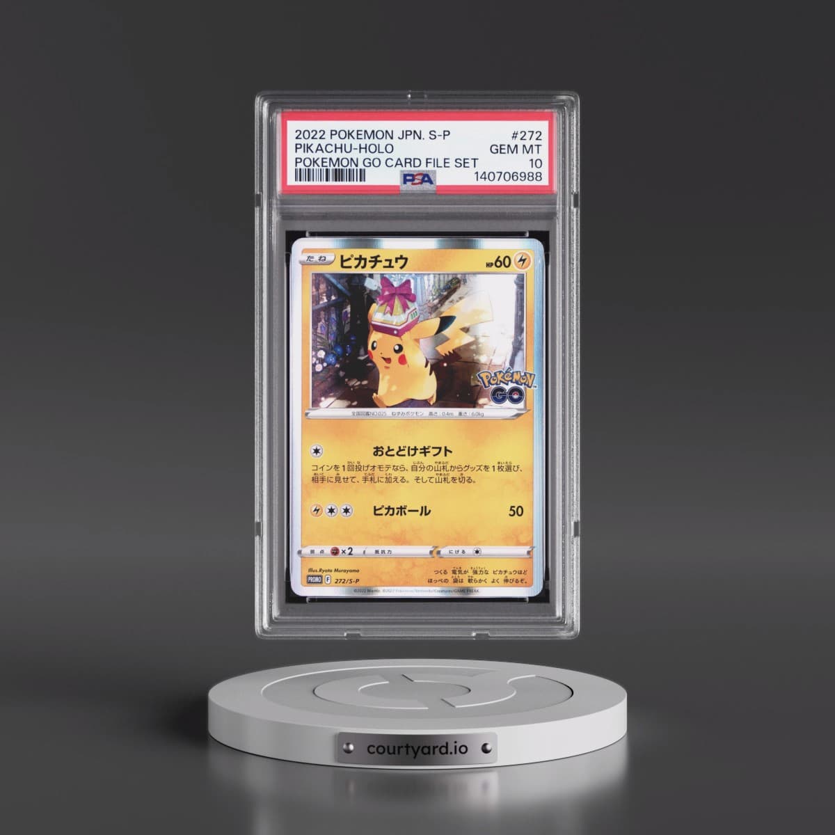 2022 Pokémon S Promo #272 Pikachu - Holo Pokemon Go Card File Set (PSA 10 GEM MINT)