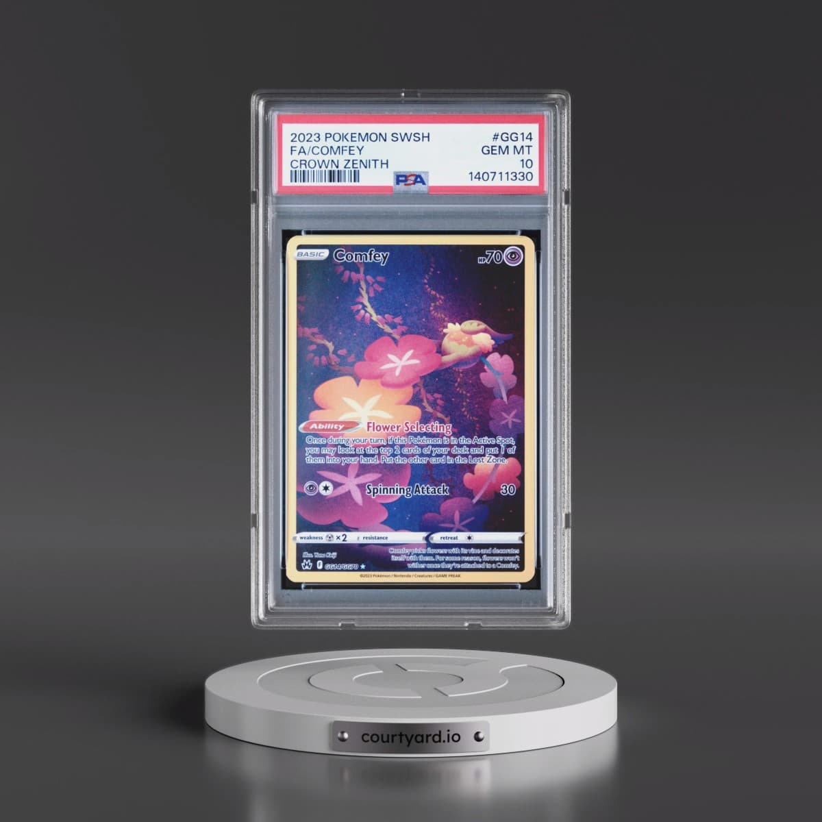 2023 Pokémon Sword and Shield Crown Zenith #GG14 Comfey - Full Art (PSA 10 GEM MINT)