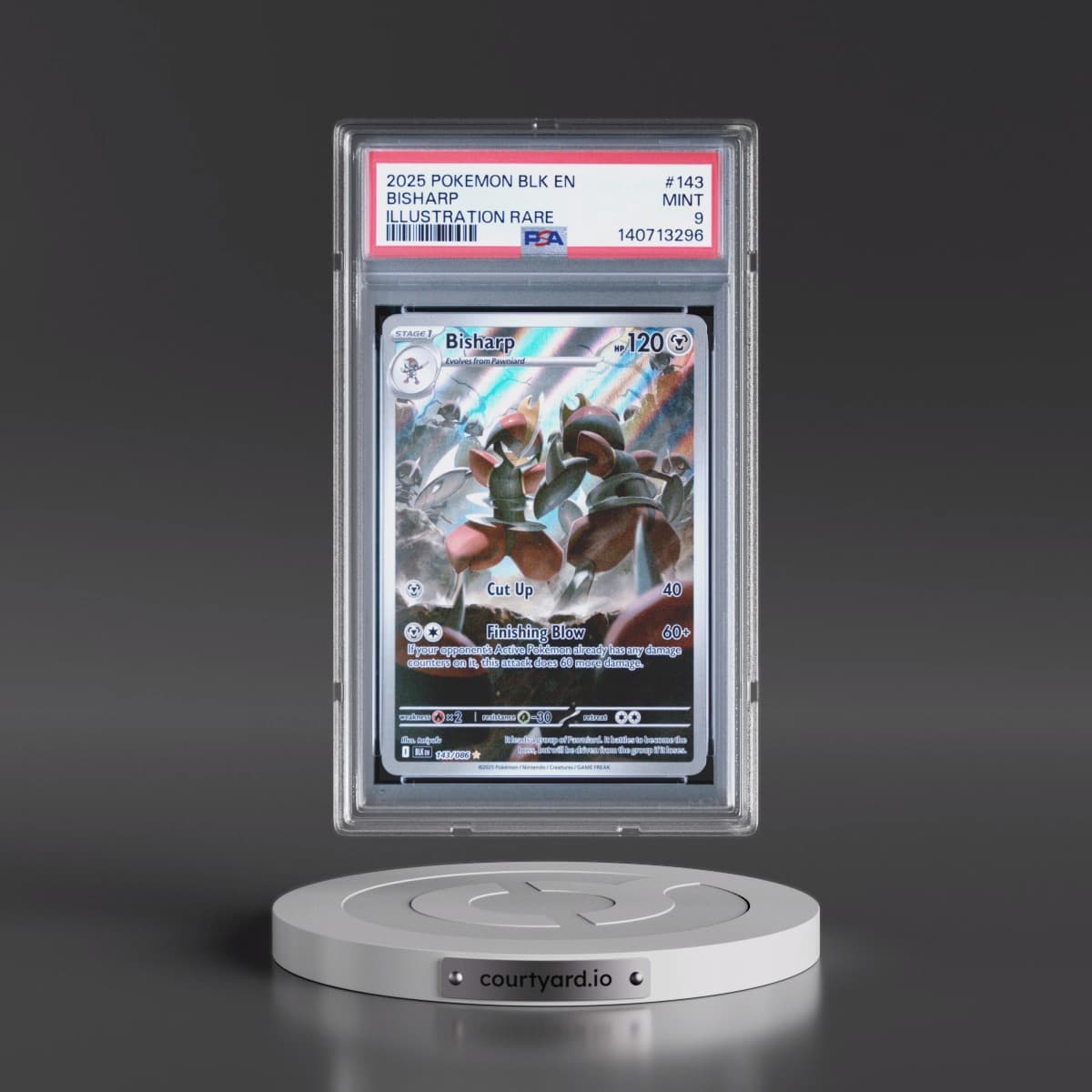 2025 Pokémon Blk EN-Black Bolt #143 Bisharp - Illustration Rare (PSA 9 MINT)