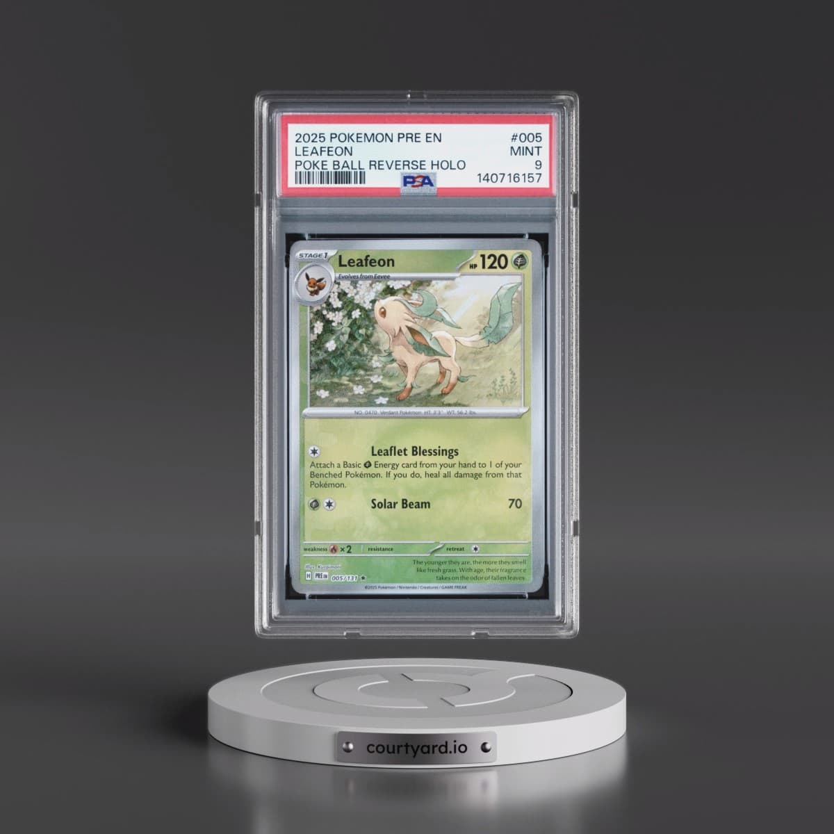 2025 Pokémon Pre EN-Prismatic Evolutions #005 Leafeon - Reverse Holo Poke Ball (PSA 9 MINT)