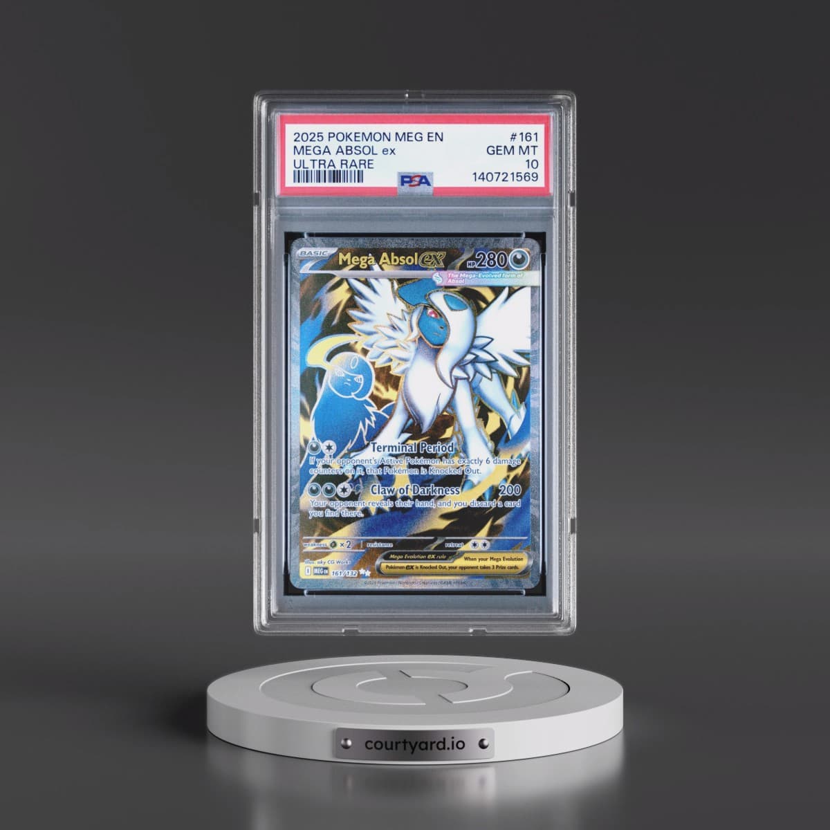 2025 Pokémon Meg EN-Mega Evolution #161 Mega Absol EX - Holo Ultra Rare (PSA 10 GEM MINT)