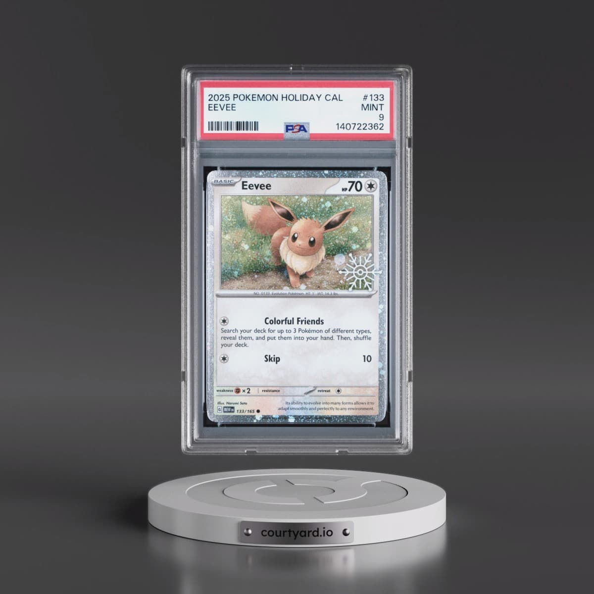 2025 Pokémon Holiday Calendar #133 Eevee (PSA 9 MINT)