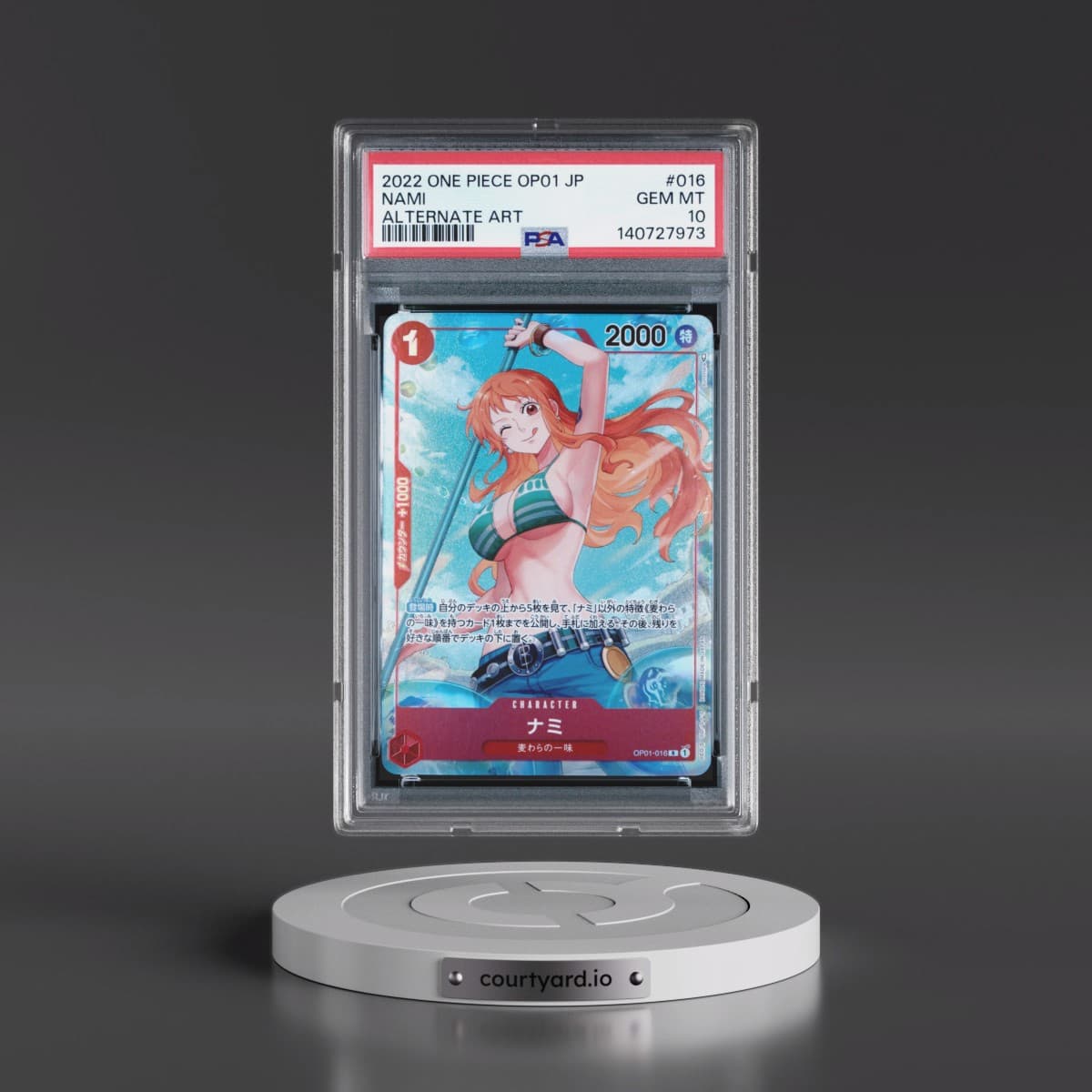 2022 One Piece Japanese Romance Dawn #016 Nami - Alternate Art (PSA 10 GEM MINT)