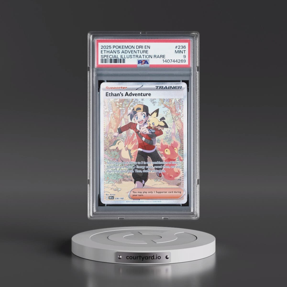 2025 Pokémon Dri EN-Destined Rivals #236 Ethan's Adventure - Special Illustration Rare (PSA 9 MINT)