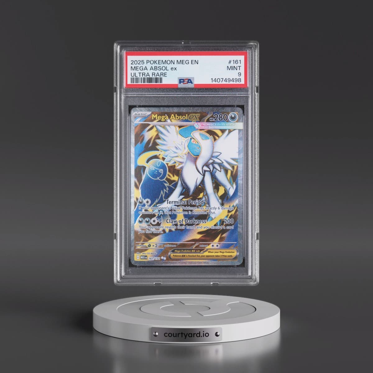 2025 Pokémon Meg EN-Mega Evolution #161 Mega Absol EX - Holo Ultra Rare (PSA 9 MINT)