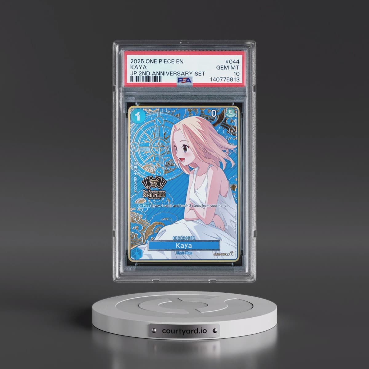 2025 One Piece Japanese 2nd Anniversary Set #044 Kaya (PSA 10 GEM MINT)