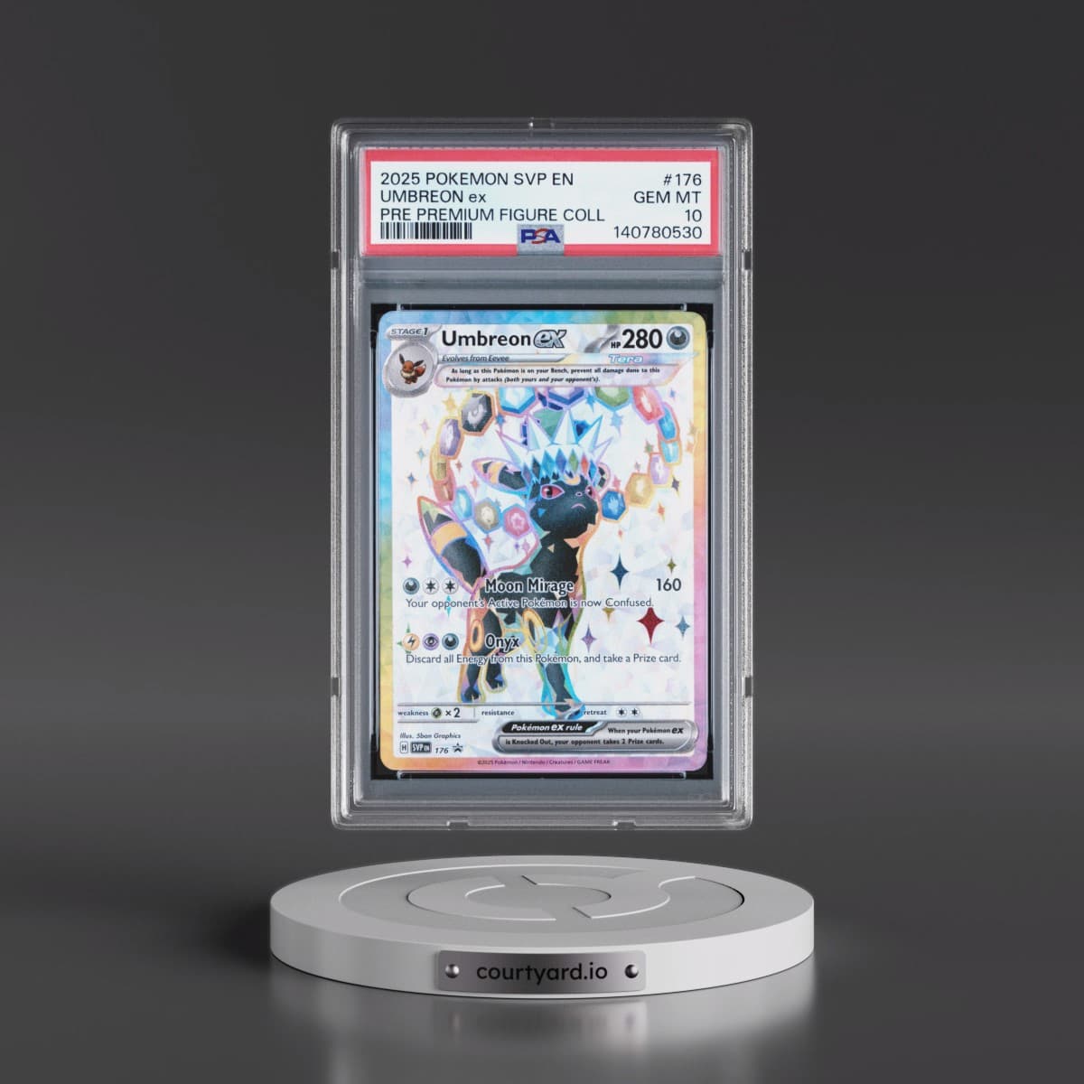 2025 Pokémon Svp EN-SV Black Star Promo #176 Umbreon EX - Holo Prismatic Evolutions Premium Figure Collection (PSA 10 GEM MINT)