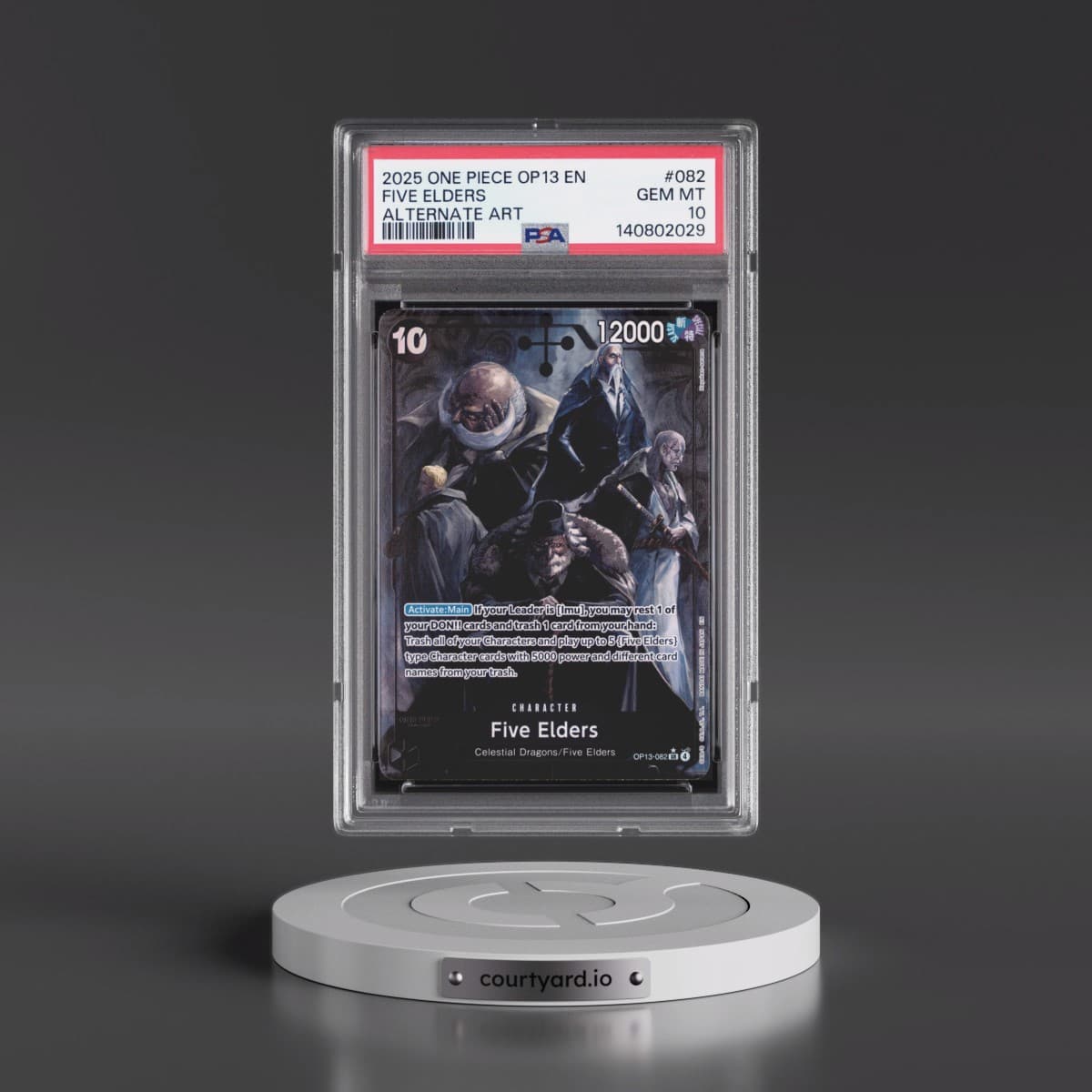 2025 One Piece OP13-Carrying on His Will #082 Five Elders - Alternate Art (PSA 10 GEM MINT)