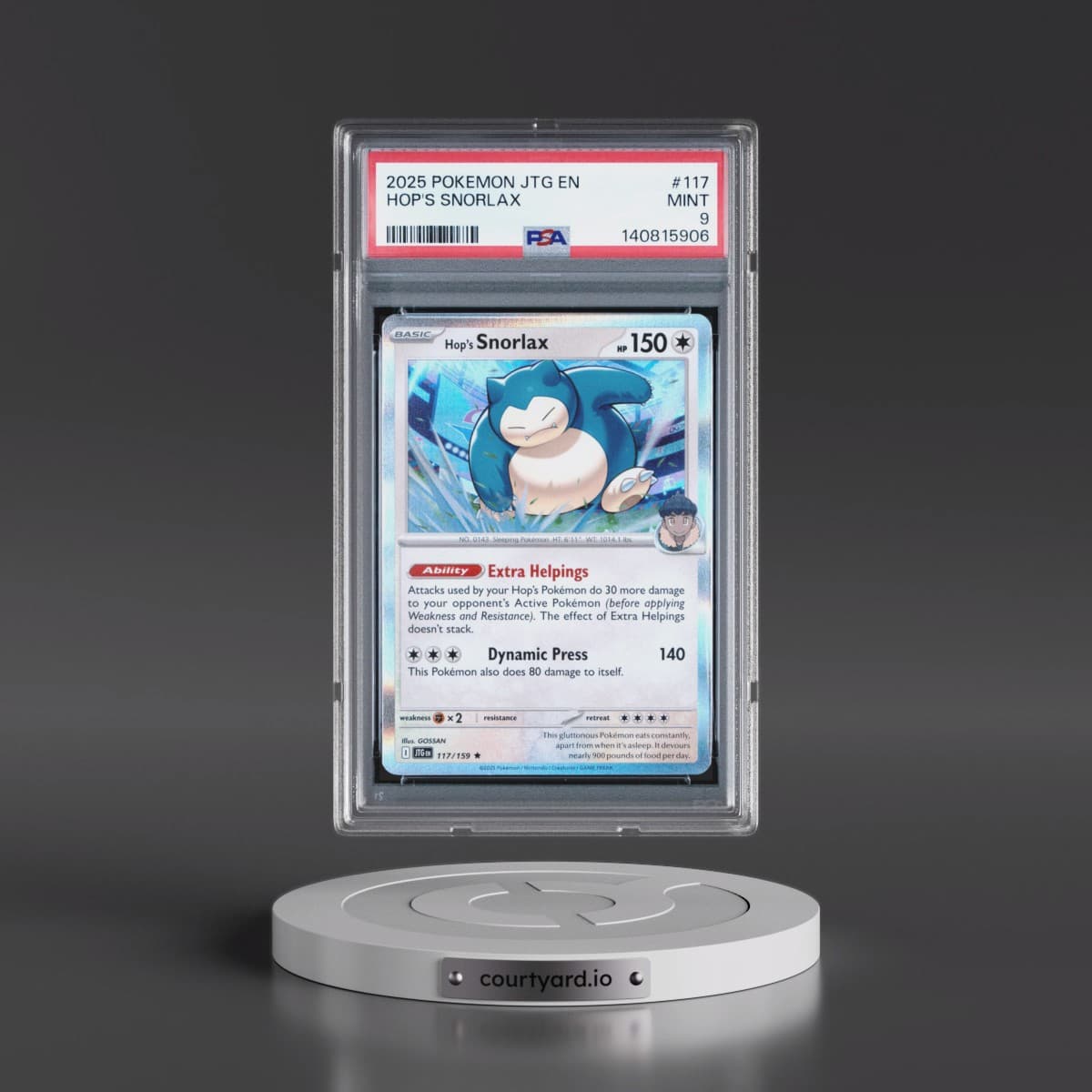 2025 Pokémon Jtg EN-Journey Together #117 Hop's Snorlax (PSA 9 MINT)
