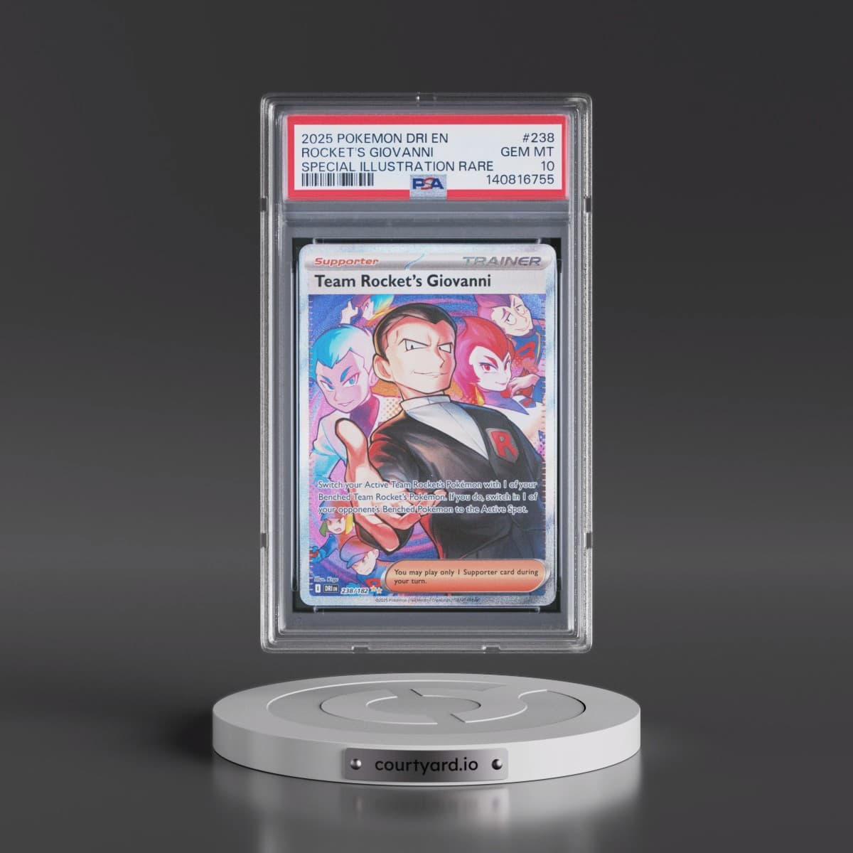 2025 Pokémon Dri EN-Destined Rivals #238 Team Rocket's Giovanni - Special Illustration Rare (PSA 10 GEM MINT)