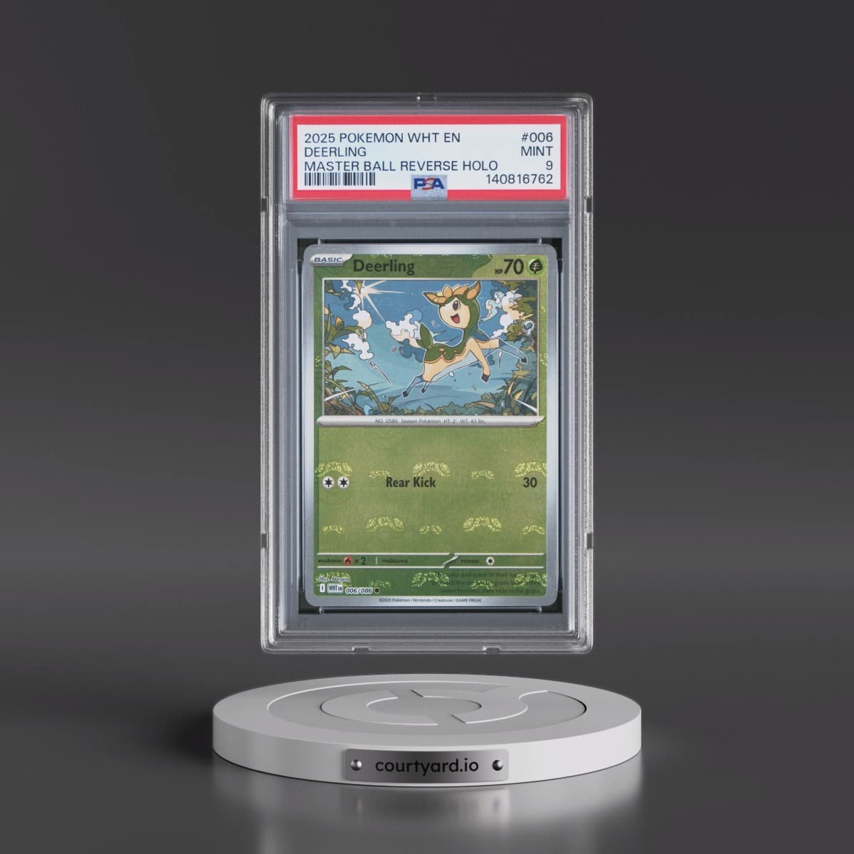2025 Pokémon Wht EN-White Flare #006 Deerling - Reverse Holo Master Ball (PSA 9 MINT)