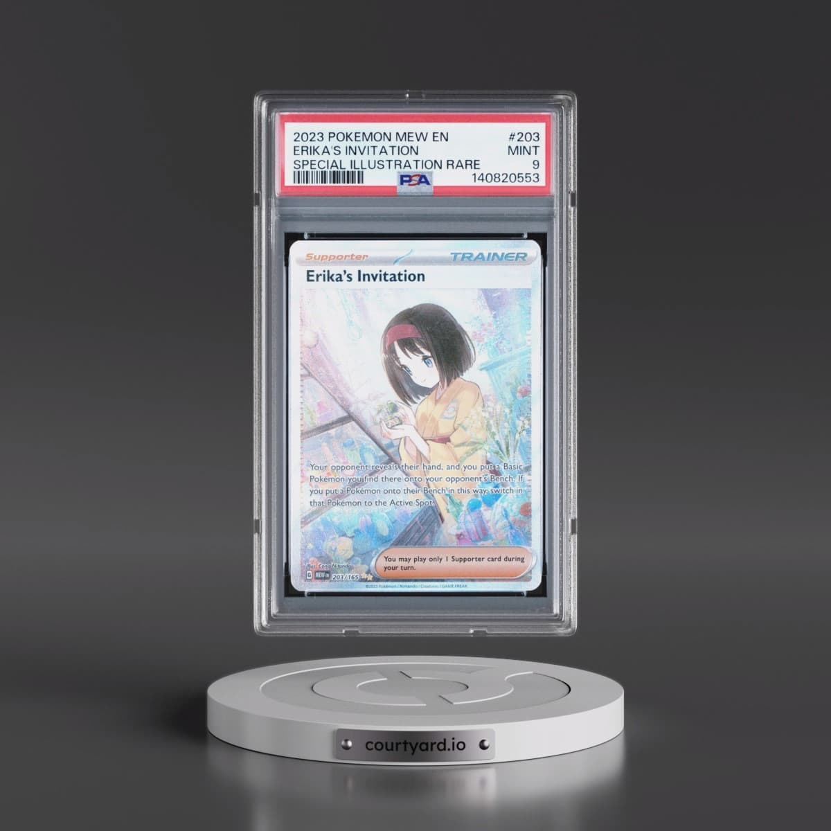 2023 Pokémon Mew EN-151 #203 Erika's Invitation - Special Illustration Rare (PSA 9 MINT)