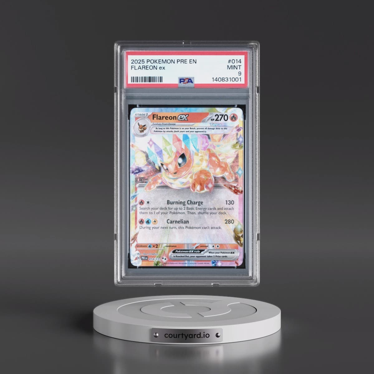 2025 Pokémon Pre EN-Prismatic Evolutions #014 Flareon EX - Holo (PSA 9 MINT)