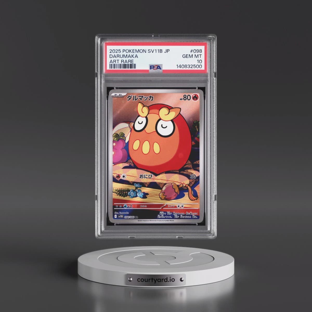2025 Pokémon Sv11b-Black Bolt #098 Darumaka - Art Rare (PSA 10 GEM MINT)